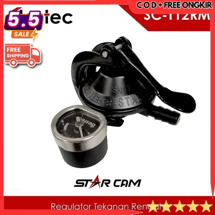 Regulator Kompor LPG STARCAM + METER Star Cam Pengaman Gas Anti Bocor Original Star Cam