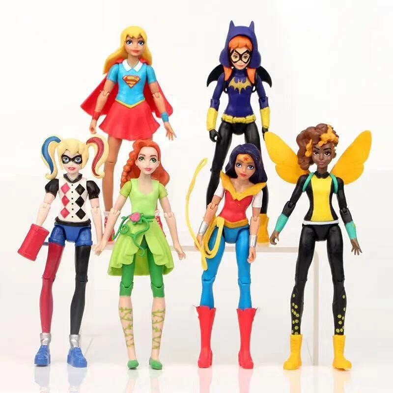 Marvel Legends Anime 6-piece set Female Heroes Action Figures Toy Wonder Woman Harley Quinn Collecti