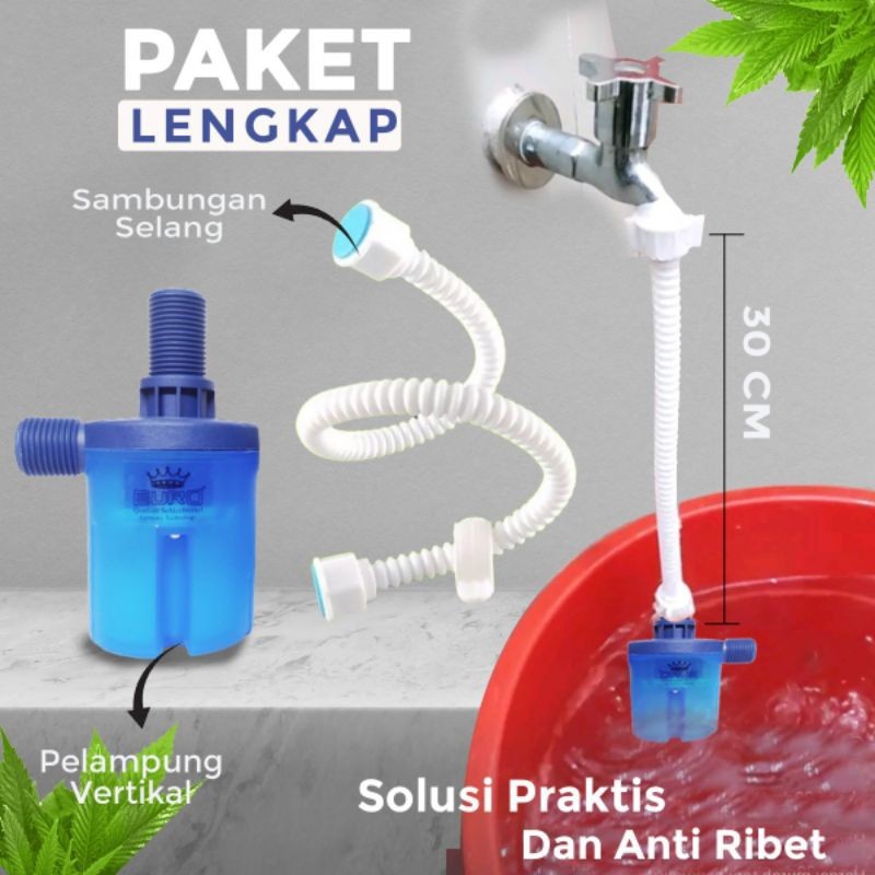 Pelampung kran air otomatis 1/2" - Kran bak air otomatis - Pelampung keran otomatis bak mandi dengan