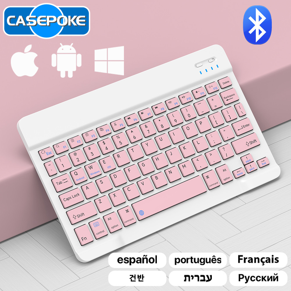 CASEPOKE 10 Inch Bluetooth Wireless Keyboard For Samsung  Apple Mobile Phone Tablet Keyboard and Mou