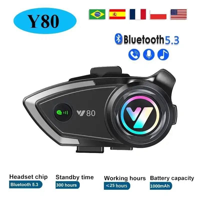 Y80 Headset Bluetooth helm motor 5.3 tahan air water resist IP67 full half face