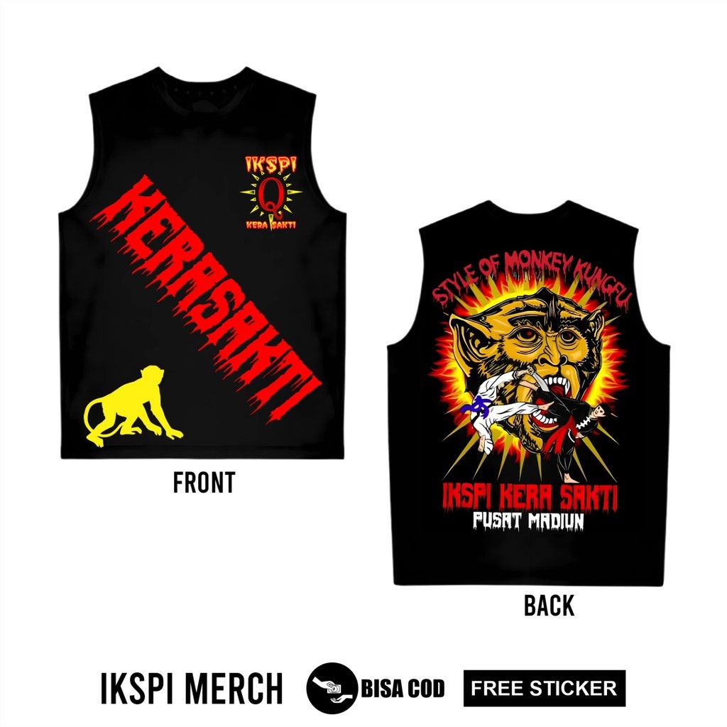 KAOS SINGLET IKSPI IKSPI STYLE OF MONKEY KUNGFU IKSPI KERA SAKTI PUSAT MADIUN SINGLET IKSPI TERBARU 