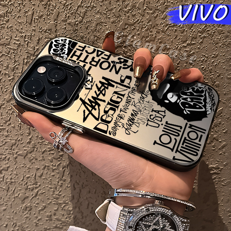 Keren Graffiti Glossy Hologram PC Case VIVO Y17s Y12 Y12S Y15s Y21 Y03 Y16 Y22 Y18 Y02 Y17 Y27s Y30 