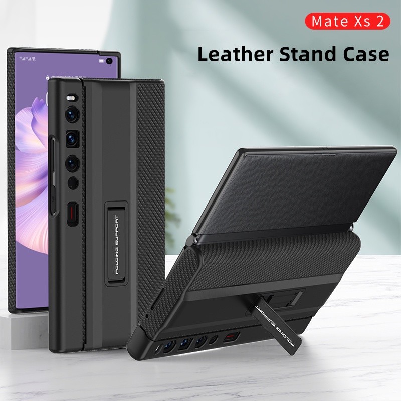 Untuk Huawei Mate XS 2 2022 Lipat Kulit Stand Case Xs2 Bracket Hard Cover