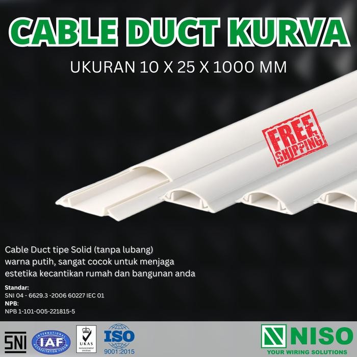 NISO FLOOR DUCT 10X25 1M OVAL TAPE PENUTUP KABEL DUK LANTAI DUCTING TERMURAH