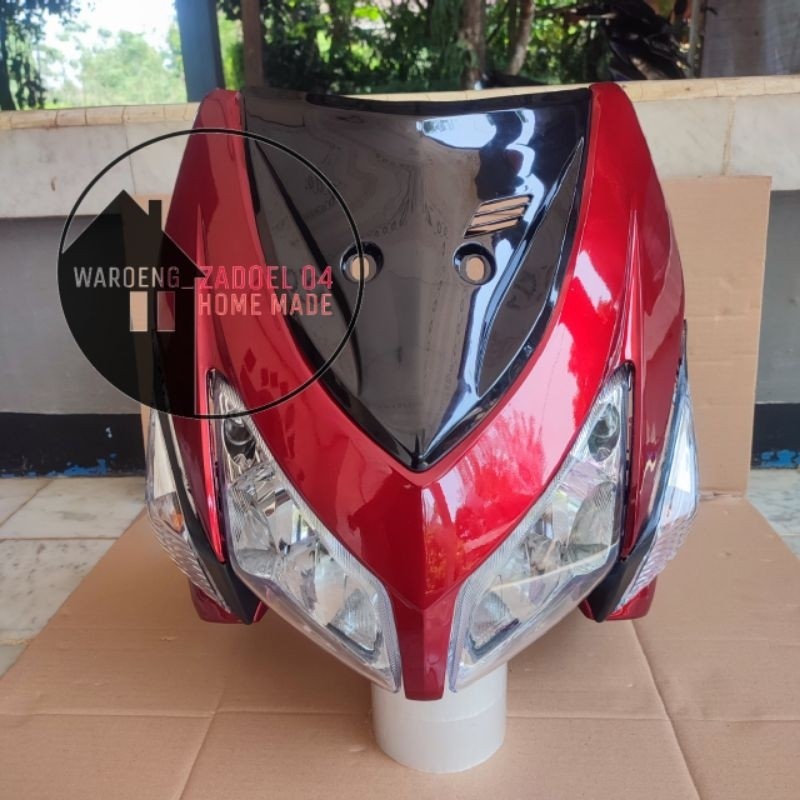 Cover Tameng Depan FullSet Lampu Honda Vario 110 CW // Vario Karbu Vario Lama Merah Maroon