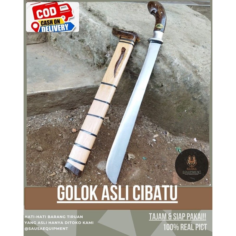New Golok Cibatu KAYU JATI BAJA WILLYS DURALIUM SEBAGUNA PANJANG 50 CM REAL PICT GOLOK KEBUN/GOLOK K