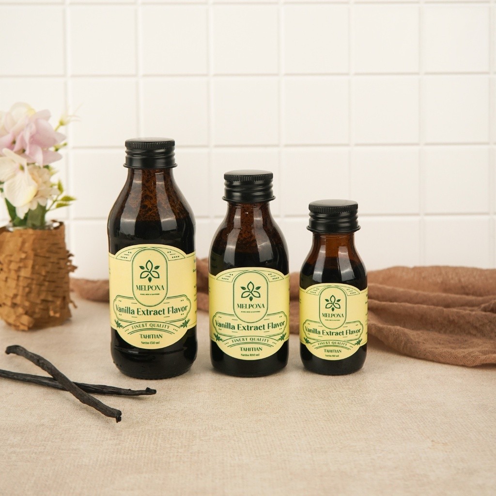 

Melpona Vanilla Extract Flavor Tahitian Organik Ekstrak Vanili Halal Certified Non Alcohol Natural
