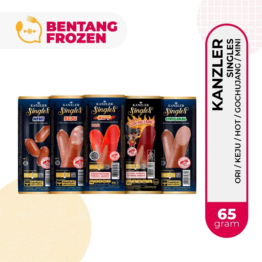 Kanzler Sosis Singles Original / Keju / Hot / Gochujang / Mini 65gr / Sosis Kanzler Singles