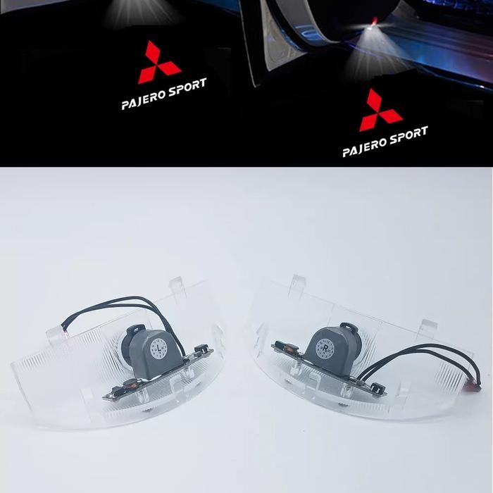 2pcs welcome LED pintu Logo Mitsubishi Pajero