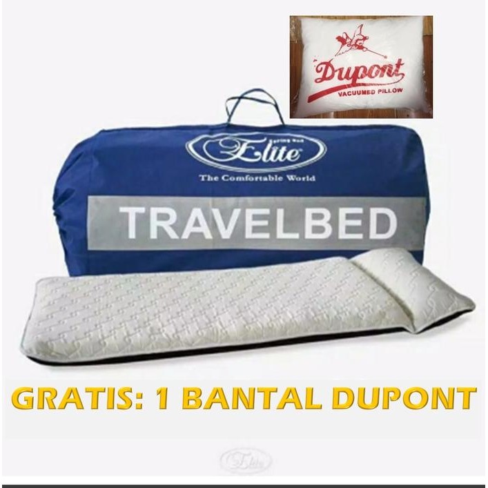 Travel Bed Elite 90 x 190 cm Kasur piknik gulung Super FREE TAS - Putih