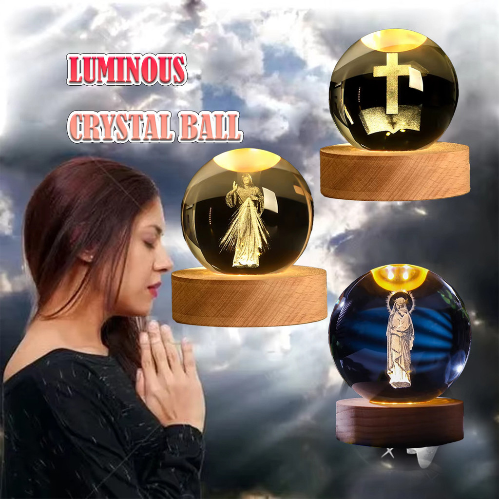 1PC bola kristal lampu Creative 3D, bola kristal warna warni Dekorasi Desktop Kantor Small Ornament