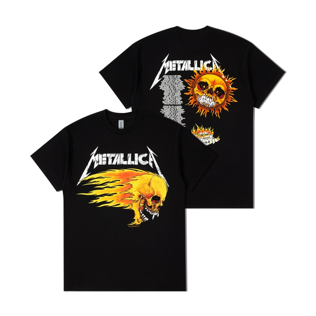 [HOT] Metallica - Flaming Skull Tour 94 T-Shirt