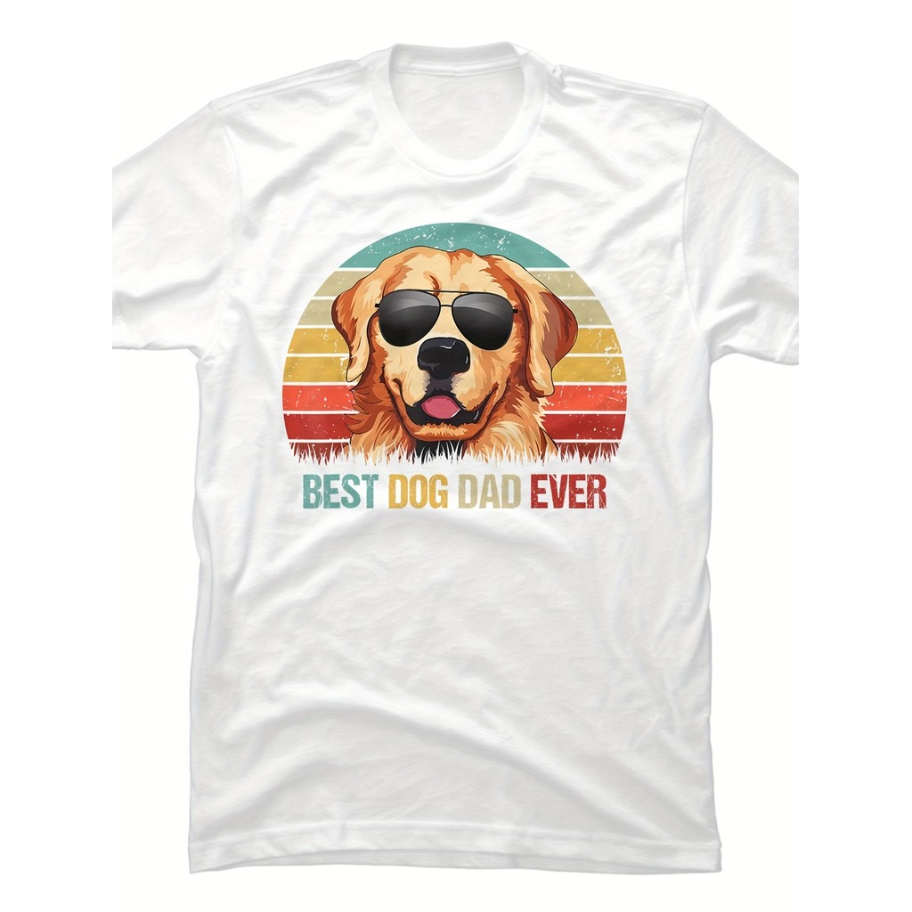 Kaos Pria Ayah Anjing Golden Retriever Katun 220g - Kaos Keren untuk Pecinta Anjing Golden