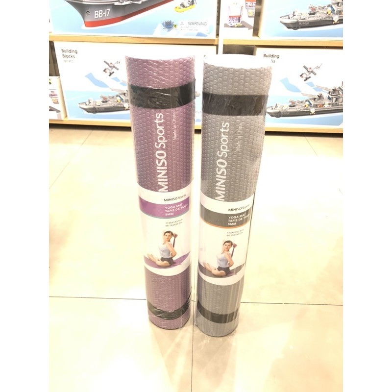 5mm ANTI SLIP YOGA MATT MINISO MATRAS YOGA NEW ARRIVAL BINTIK PURPLE GREY