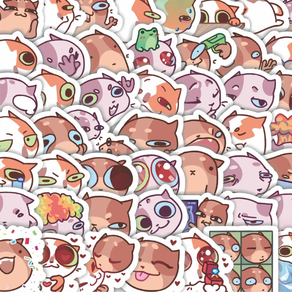 

Stiker Cutting Pack Stiker Funny Character Motion Cat Sticker Isi 100Pcs Series Aesthetic Lucu Keren Untuk Koper Bahan Vynil