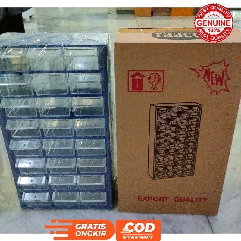 RACCO RAK KOMPONEN SERBA GUNA JUMLAH LACI 24 BESAR MURAH ORGANIZER