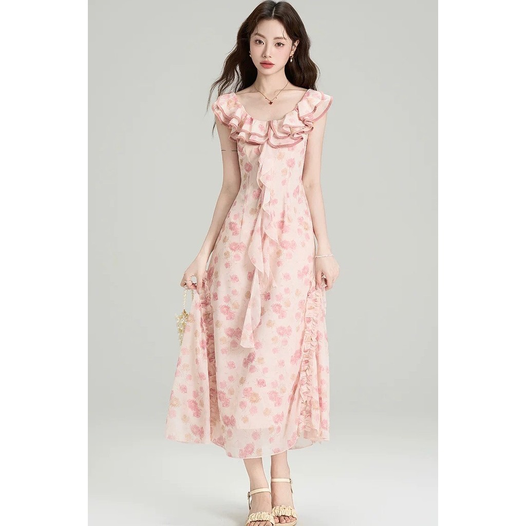 Laudofficial Soire Flower Dress /Dress Wanita Bunga-Bunga Tanpa Lengan