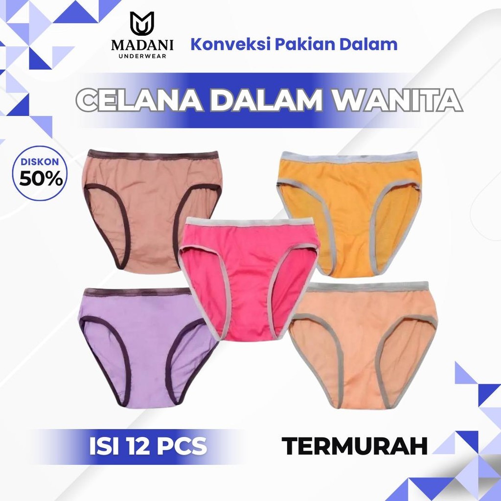 ISI 12 PCS CELANA DALAM WANITA BAHAN ADEM DAN NYAMAN LANGSUNG DARI KONVEKSI