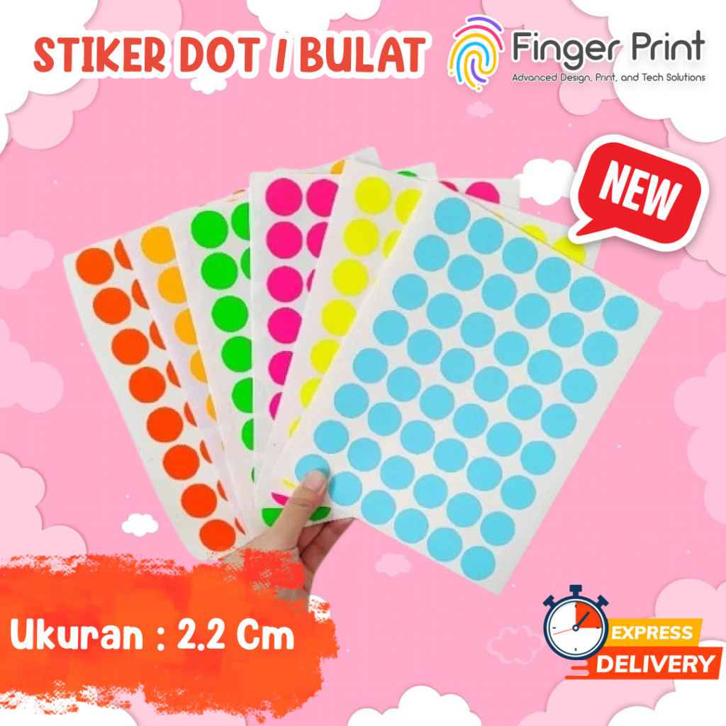 

STIKER DOT BESAR 2.2 CM / STICKER BULAT BESAR / STICKER DOT SERBAGUNA | BEAT PRINT