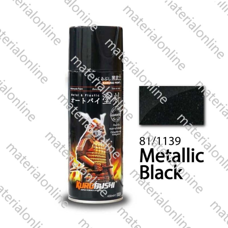 Pilox Samurai Paint 1139 METALLIC BLACK Pylox Cat Semprot Hitam Metalic Metalik
