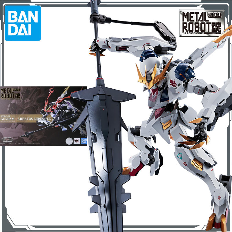 Bandai Original Mobile Gundam METAL ROBOT ASW-G-08 GUNDAM BARBATOS LUPUS REX Anime Figures Toys for 