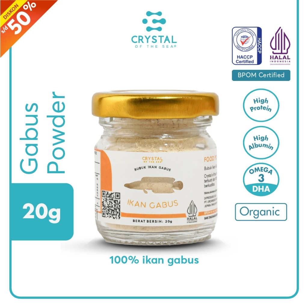

Crystal of the Sea | Gabus Powder (20GR) (80GR) / Bubuk Ikan Gabus - Bumbu Kaldu MPASI NON MSG higienis_mart