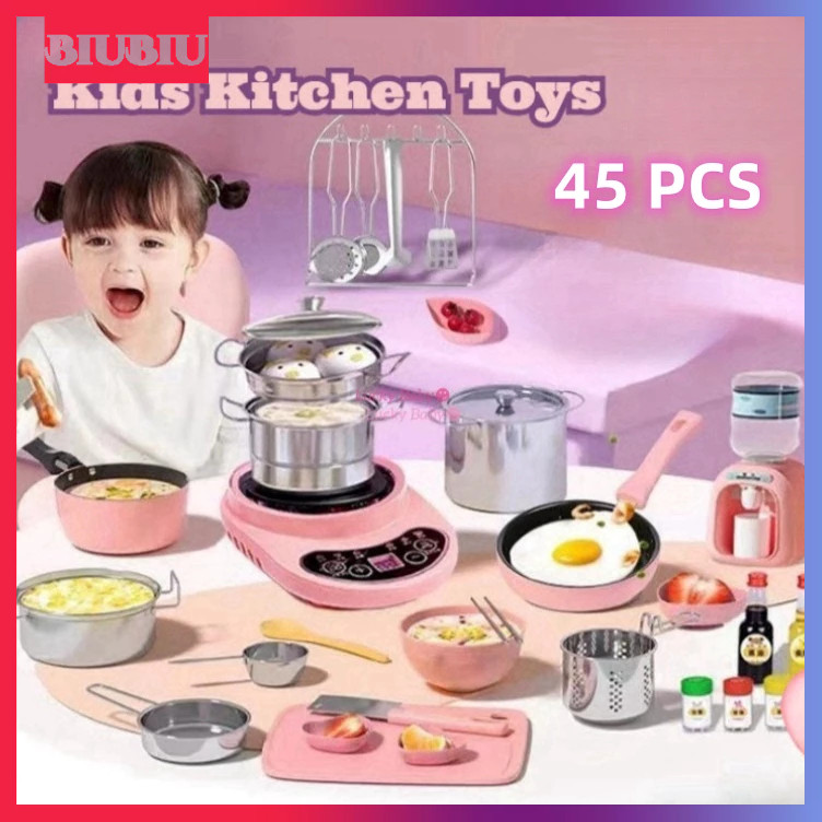 JUKISHOP 【READY】45PCS Mainan Kitchen Set Mainan Edukasi Anak Masak Masakan Cooking Mini Kitchen Komp