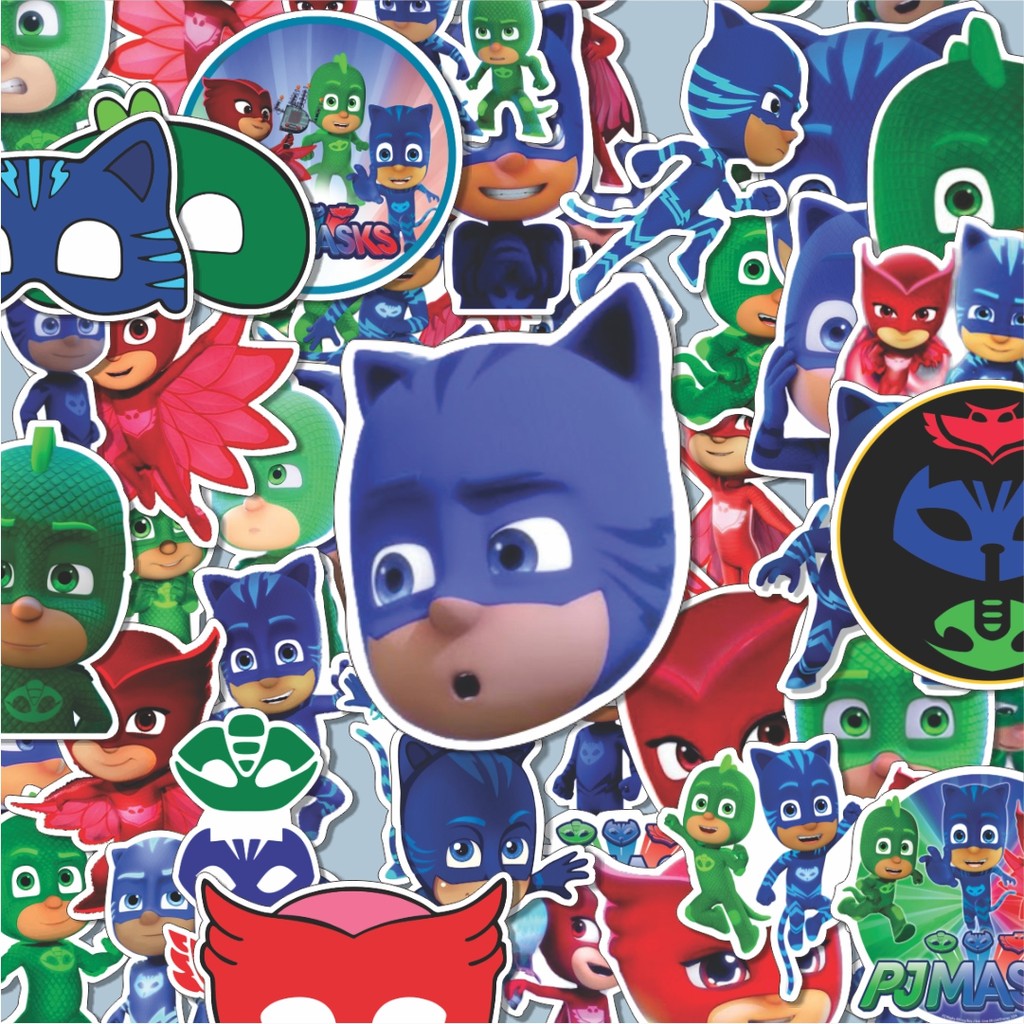100PCS Lucu Stiker Pj Masks Cartoon Stiker Aesthetic Stiker Anti Air Stikers Berperekat Waterproof s
