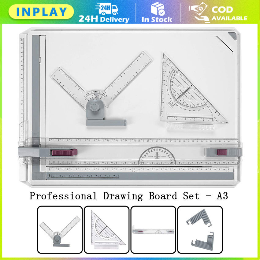 Meja Gambar Arsitek A3 Professional Drawing Board / Alat Gambar Teknik Arsitektur / Free Rotring Iso