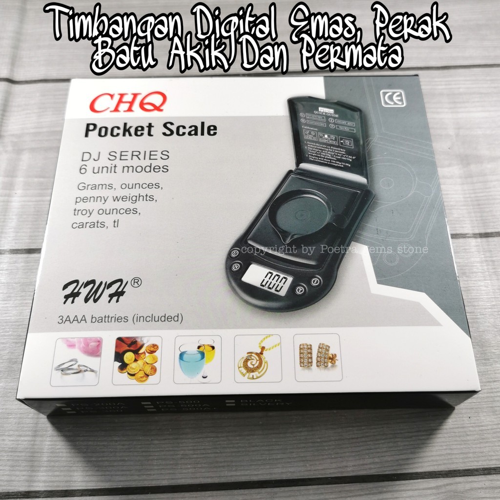 [GARANSI TERMURAH] CHQ Pocket Scale 0,01 Timbangan Emas Batu Digital Original