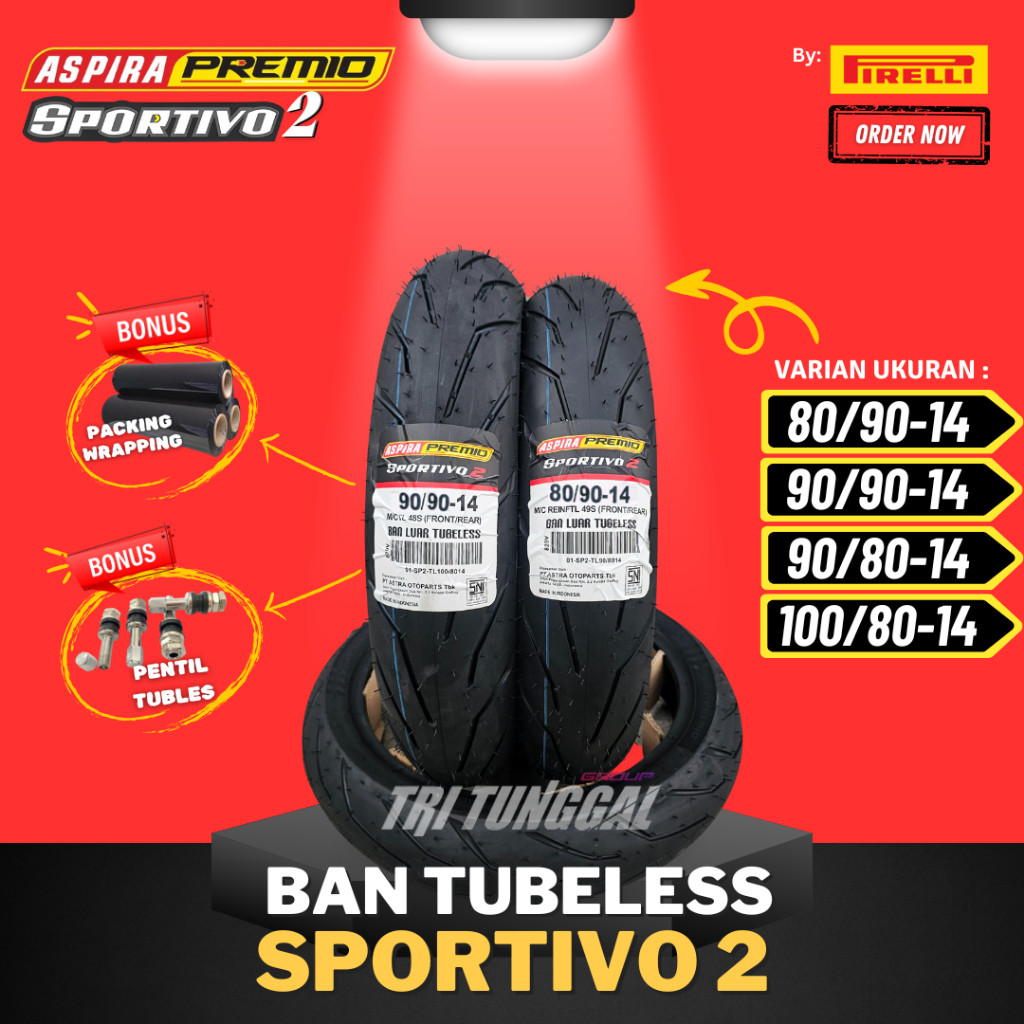 MOTORMIND [READY COD] BAN ASPIRA PREMIO SPORTIVO 2 TUBELESS MEDIUM SOFT COMPOUND RING 14 / BAN MOTOR