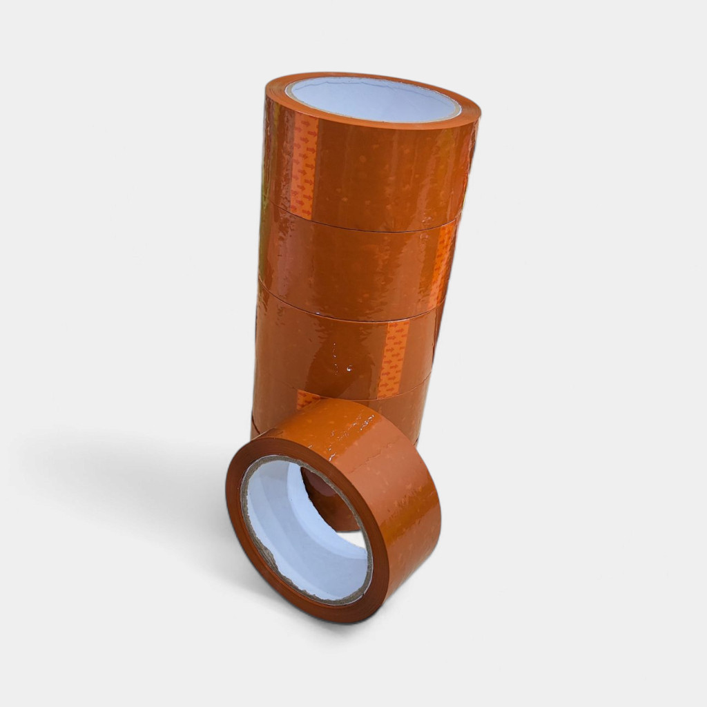 (Takin) Lakban Coklat 1 Slop 45 mm x 100 Yard Jual Lakban Coklat 1 Roll Isi 6 Pcs