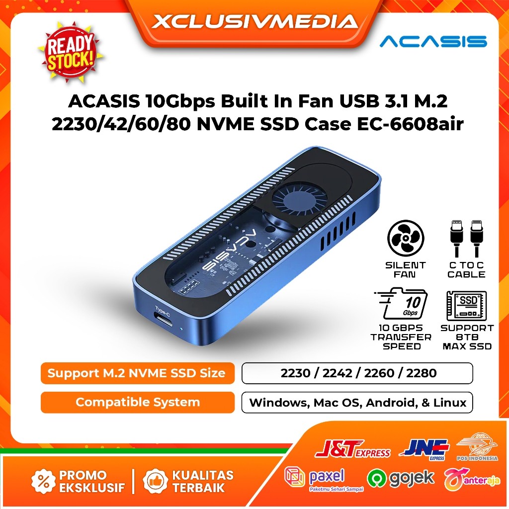 TECHNEST Acasis 10Gbps USB 3.1 M.2 NVMe SSD Enclosure Case EC-6608air