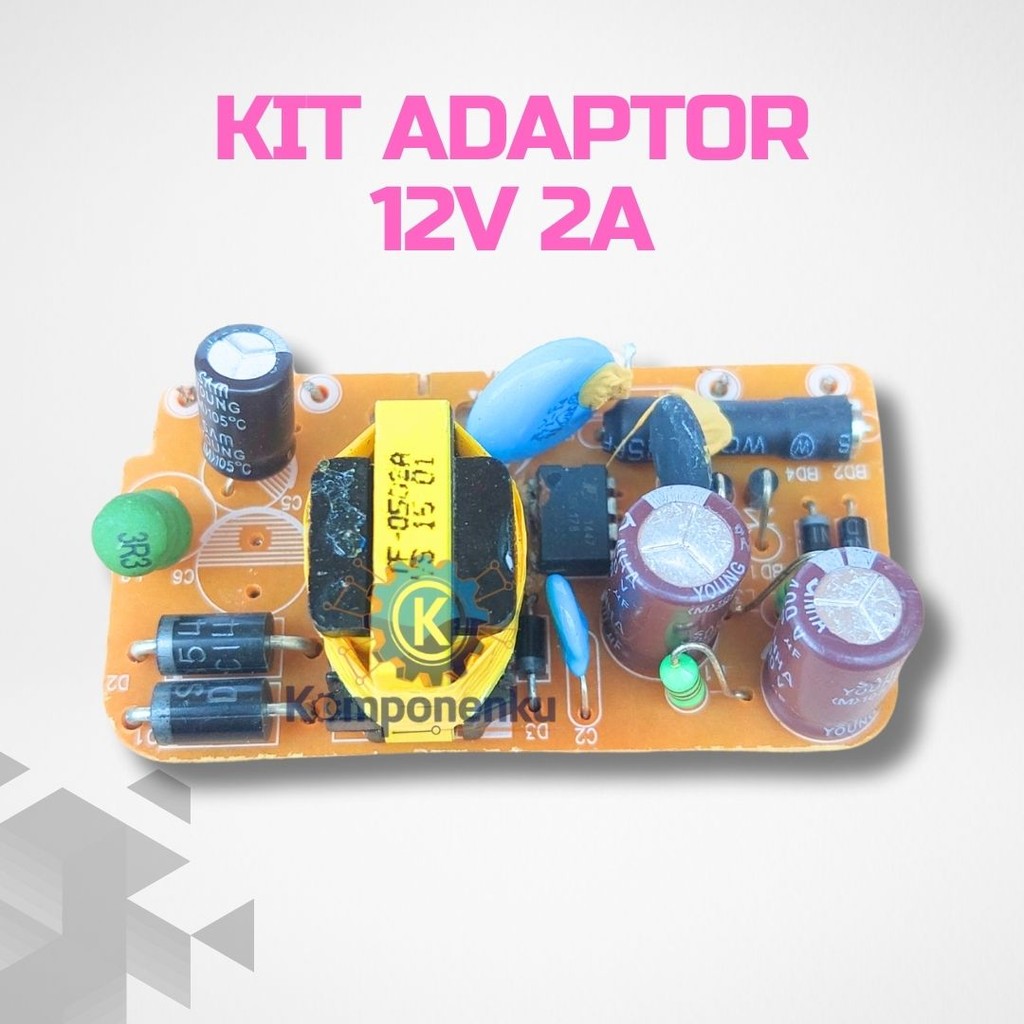 Kit Adaptor 12V 2A SMPS - Power Supply Siap Rakit 24Watt Lengkap