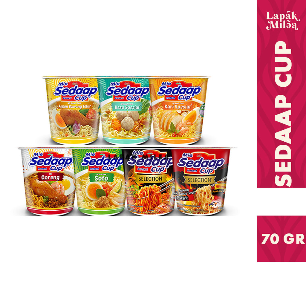 Mie Sedaap Cup Aneka Varian Rasa 70gr