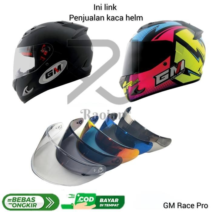 Kaca helm Flat / Datar GM Race Pro Flat Visor GM Race Pro