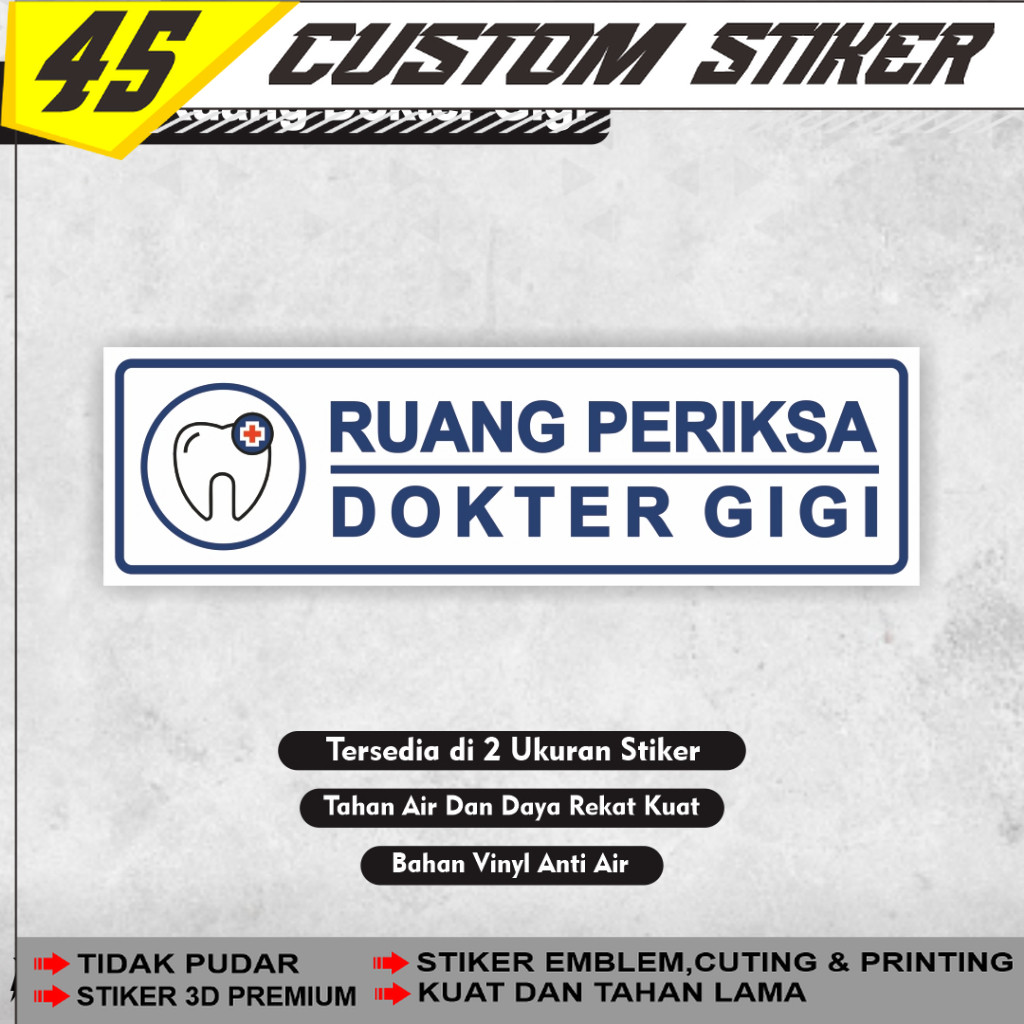 Stiker Ruang Dokter Gigi / Stiker Poli Gigi / Stiker Ruang Periksa Dokter Gigi Rumah Sakit Klinik Pu