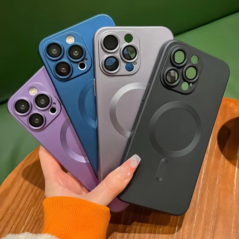 Frosted Glass Hard Magnetic Case For iPhone 13 11 16 14 15 Pro Max Matte Wireless Charging Shockproo