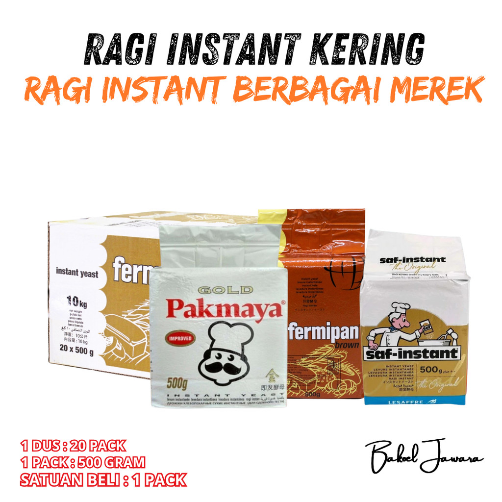 ( 1 PCS ) PAKMAYA GOLD RAGI INSTANST / RAGI SAF BAKER'S A / SAF INSTANT GOLD / FERMIPAN BROWN 500 gr