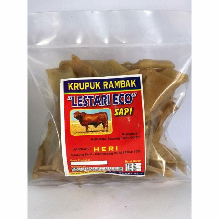 PROMO  kerupuk rambak asli khas Tulungagung 250gram - Rambak sapi