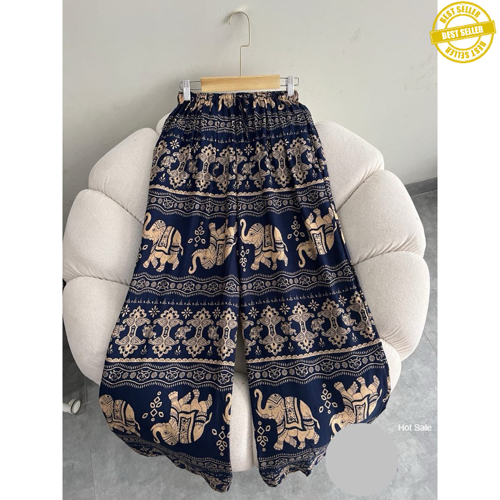 CELANA KULOT RAYON MOTIF GAJAH THAILAND VIRAL | KULOT MOTIF GAJAH
