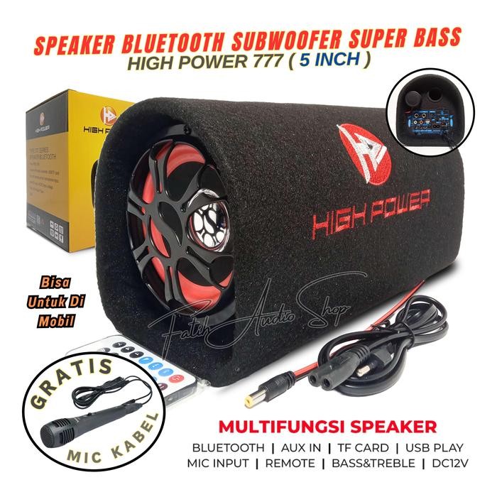 SERBA COD Speaker Aktif High Power 777 Bluetooth Radio ( Free Mic Kabel ) Speaker Tabung Bluetooth 5