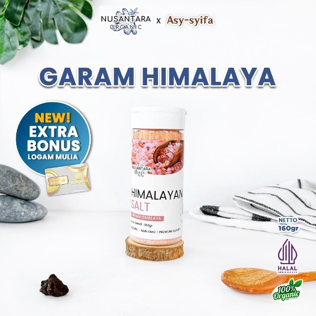 Nusantara Organic Garam Himalaya Original Himalayan Salt Pink Rock Asli Pakistan Organik 160gr Asyif