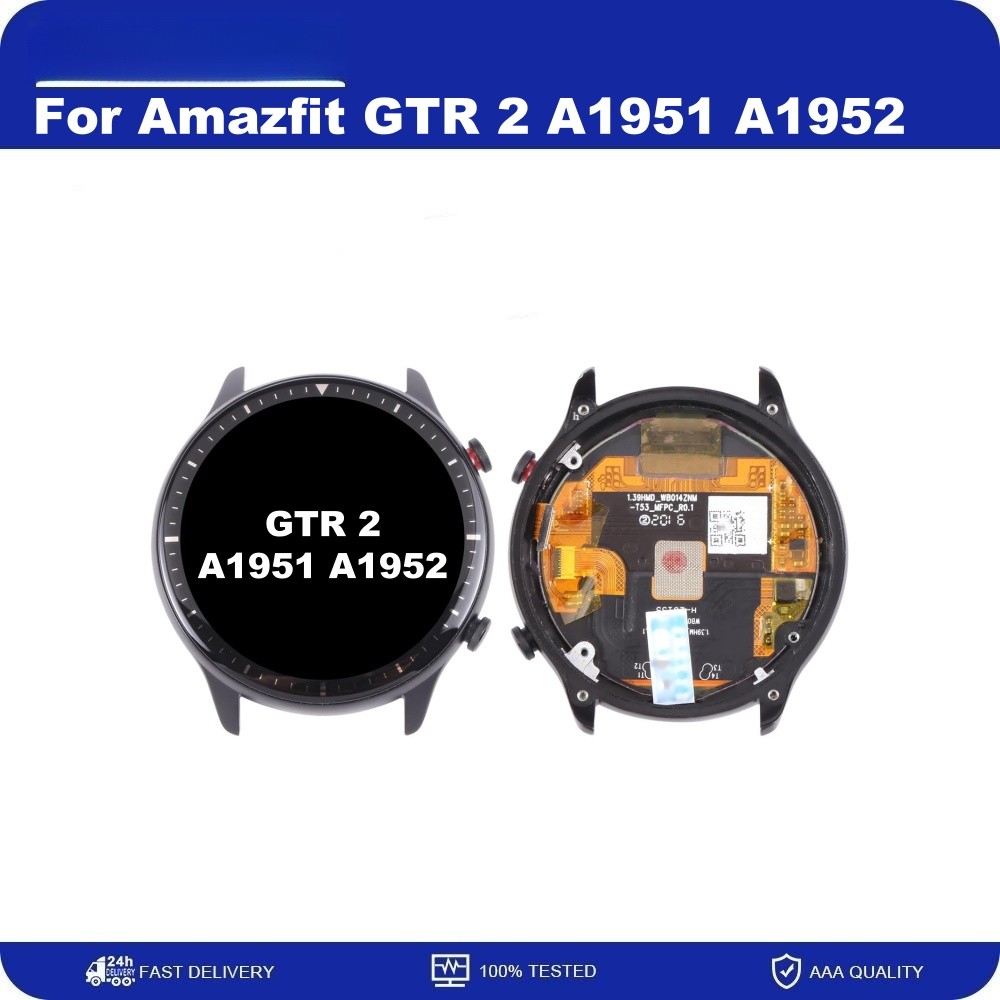 AMOLED For Amazfit GTR 2 A1951 A1952 LCD splay Tou Screen gitizer Full Assembly With Frame For Huami
