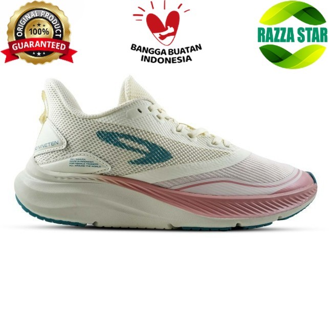 910 Nineten Sepatu running Wanita - SAKURA PUTIH PINK - ORIGINAL