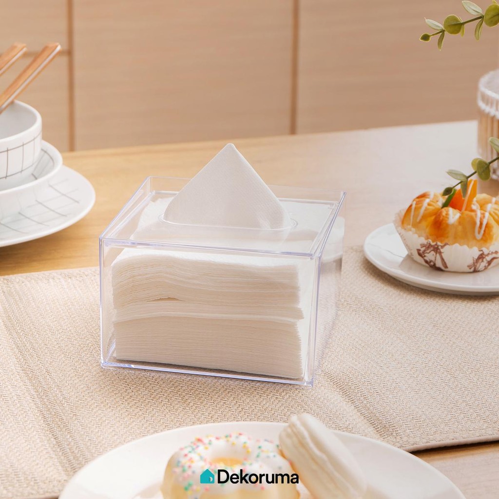 Dekoruma HIOKI Tempat Tissue Kecil / Kotak Tissue / Tissue Box Plastik - Transparan