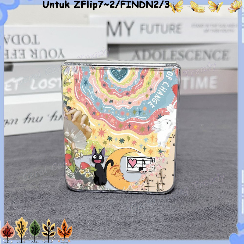 Case Samsung Z Flip & Oppo N Flip Pink Aesthetic Elegan | Case Samsung Z Flip 7 6 5 4 3 2 | Z Flip 7