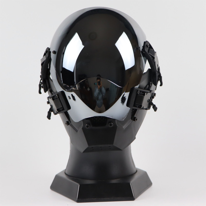 Cybepunk  Mask Cosplay , Futuristic Helmet Cybepunk Techwear, Cybepunk Black Helmet Costume Accessor