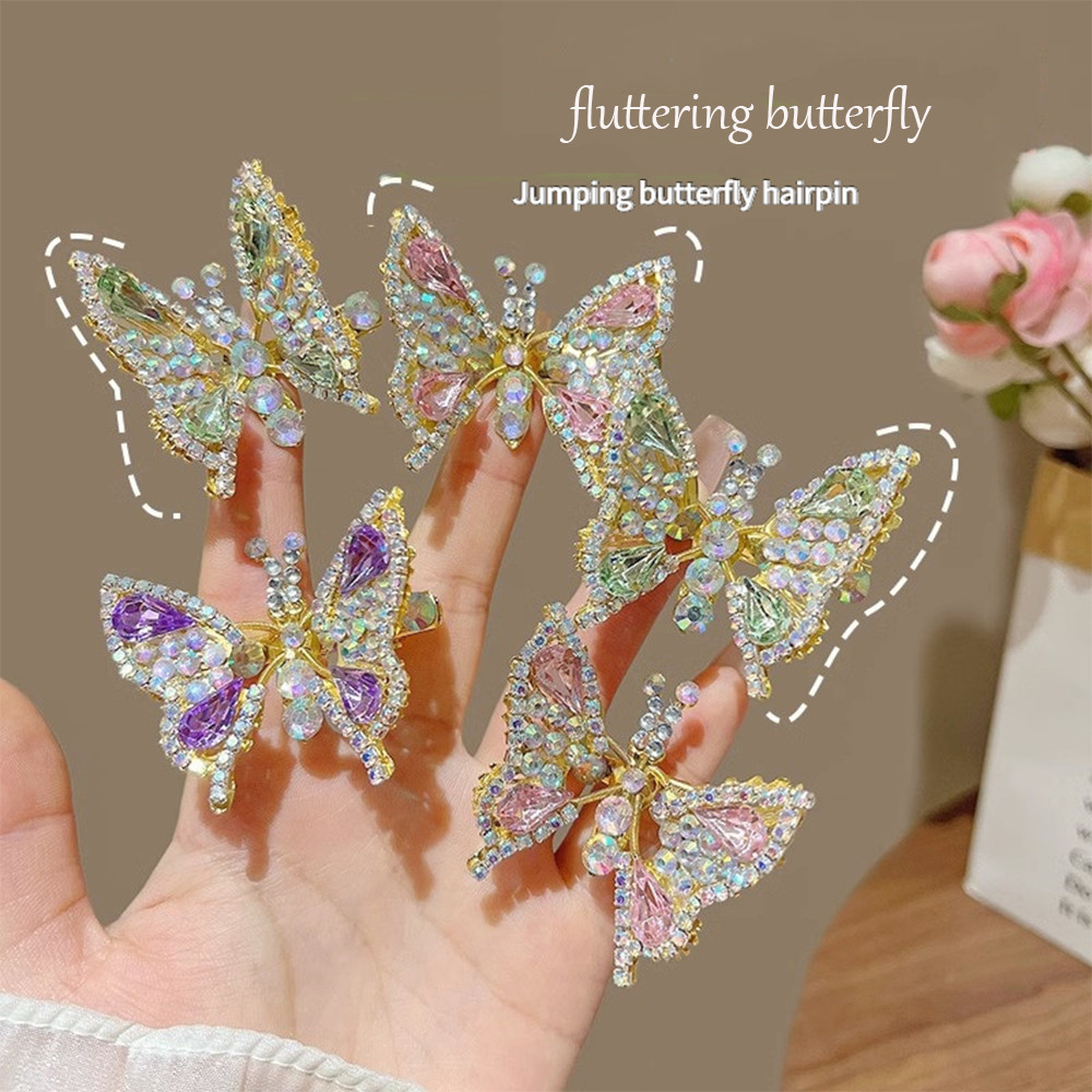 Sweet Hair Clips - Moving Butterfly Bang Clips, Side Clips, Girls' Duckbill Clips, Top Clips, Viral 